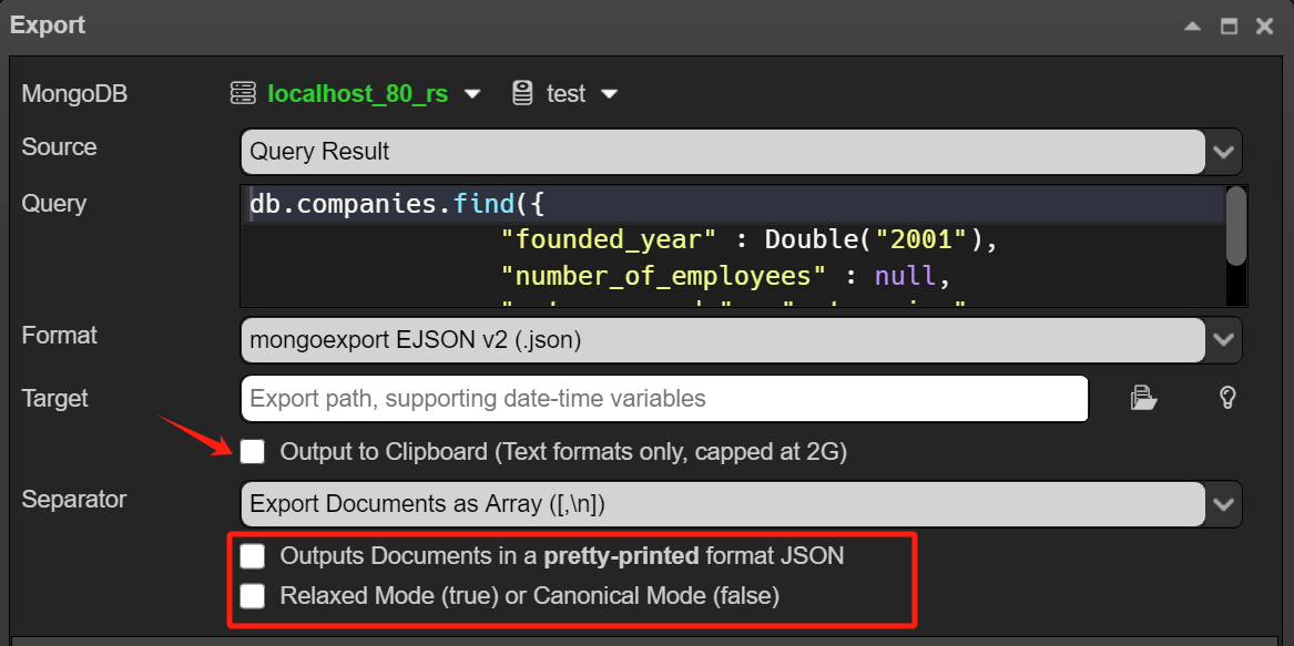 Export to clipboard
