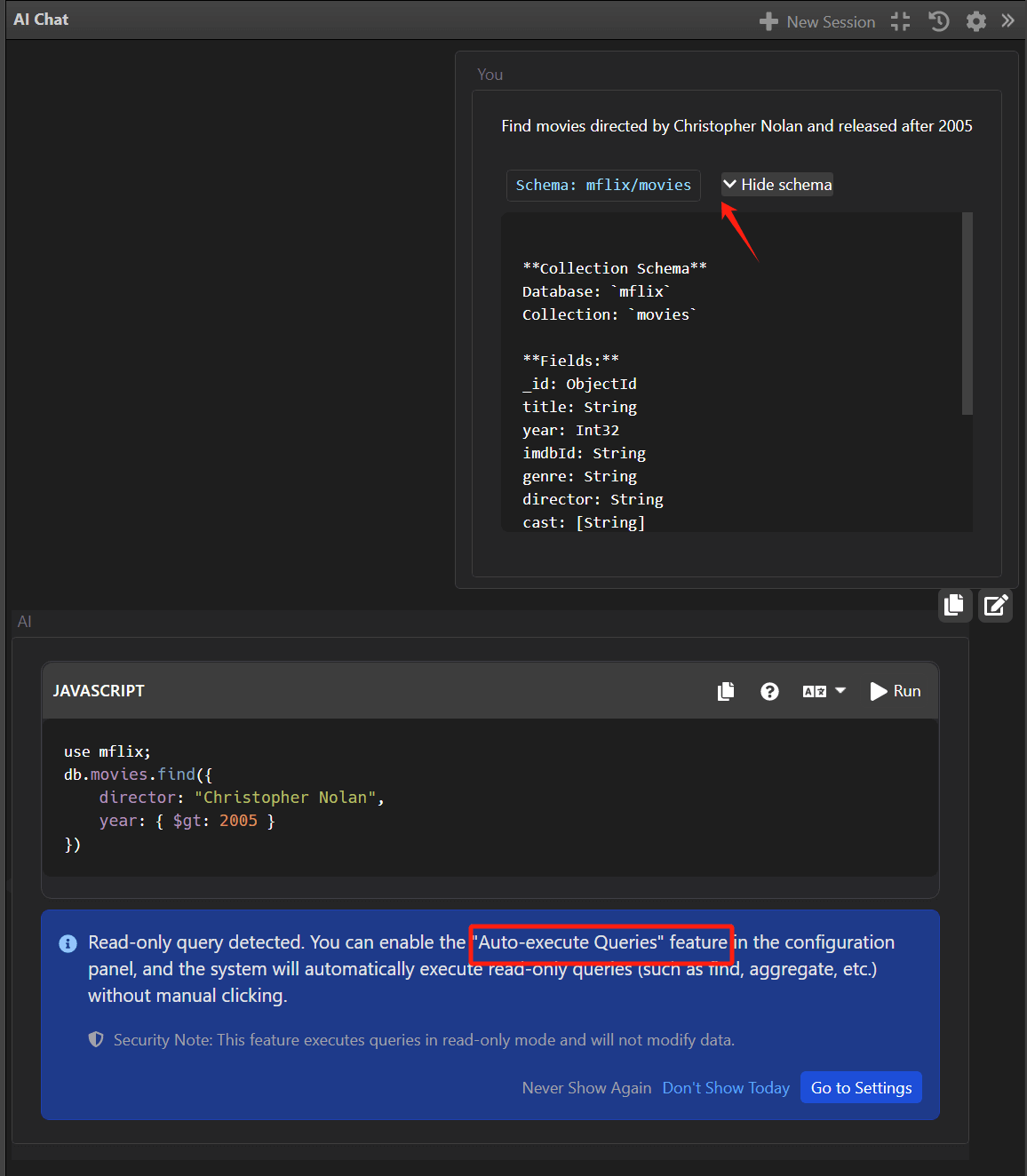 Auto run queries
