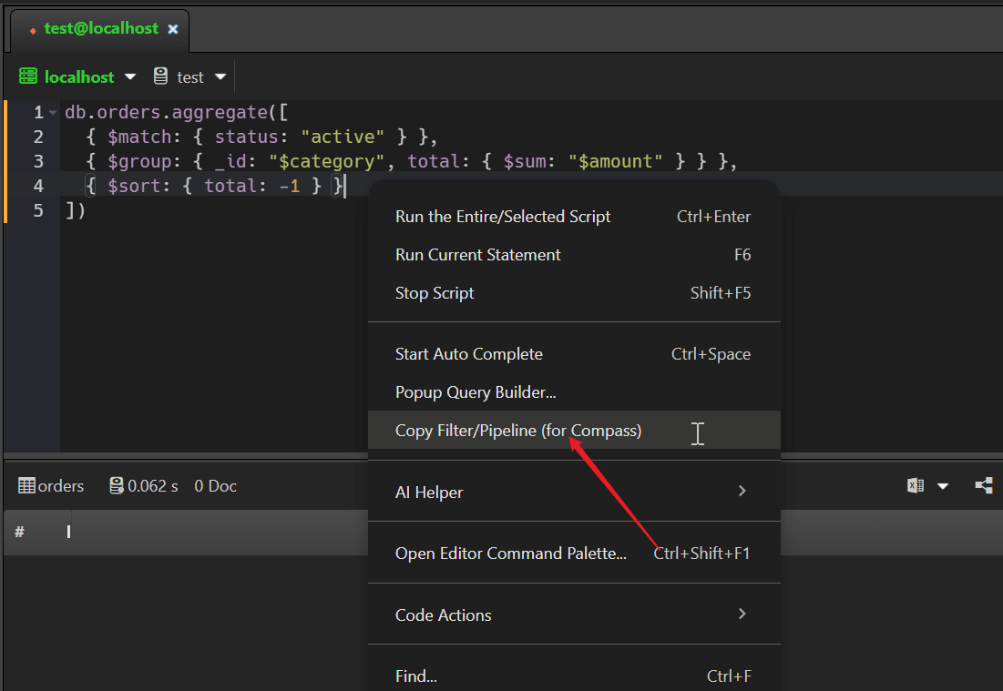MongoDB Compass Query Interoperability
