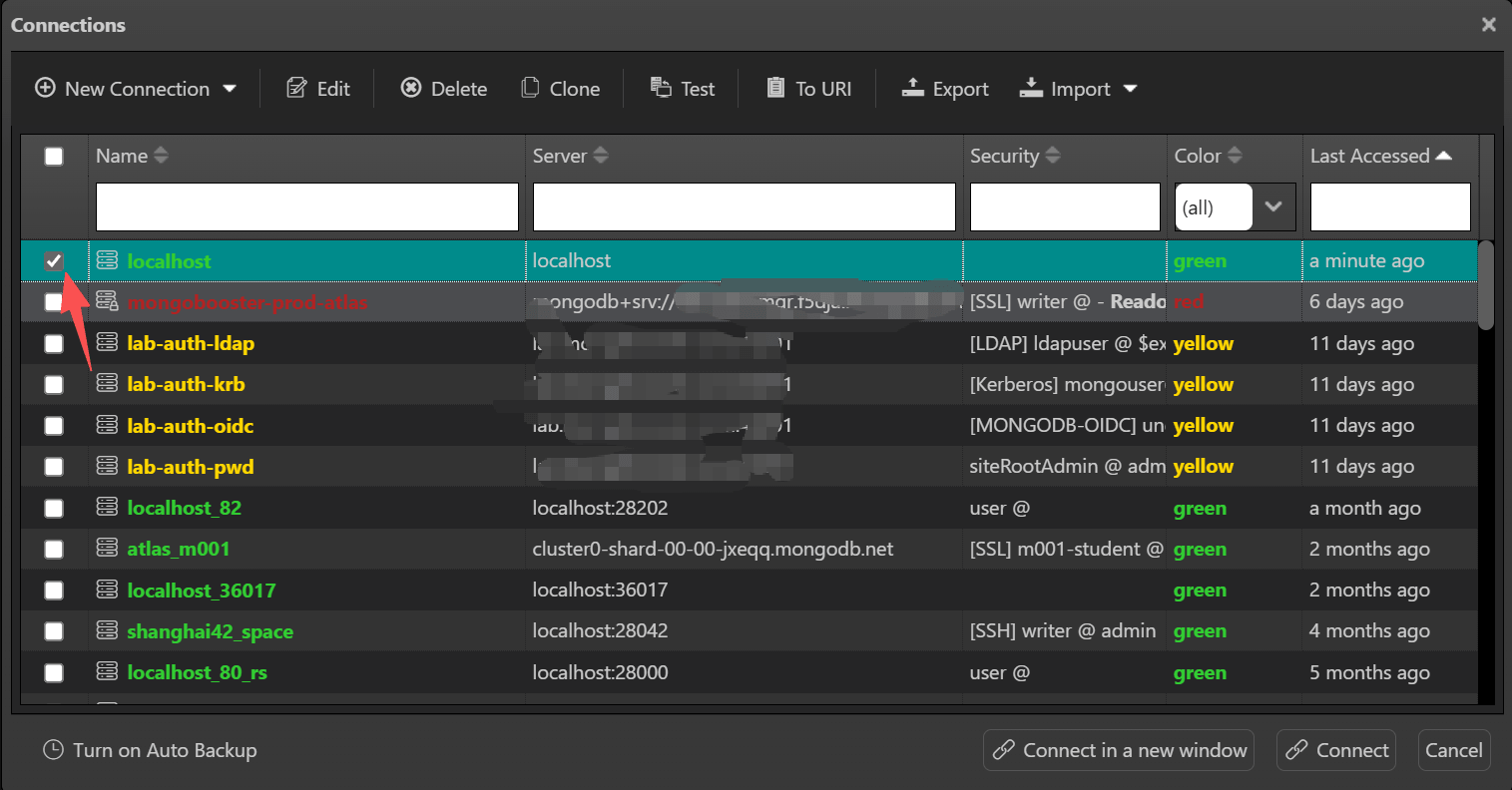 Redesigned Connections Dialog
