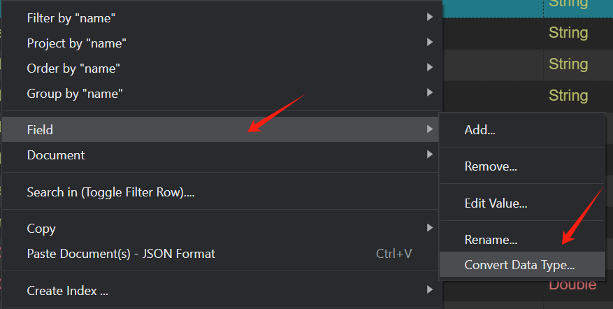 Field Right-click Menu