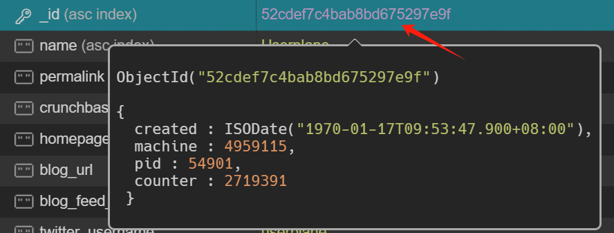 Tooltip for objectId