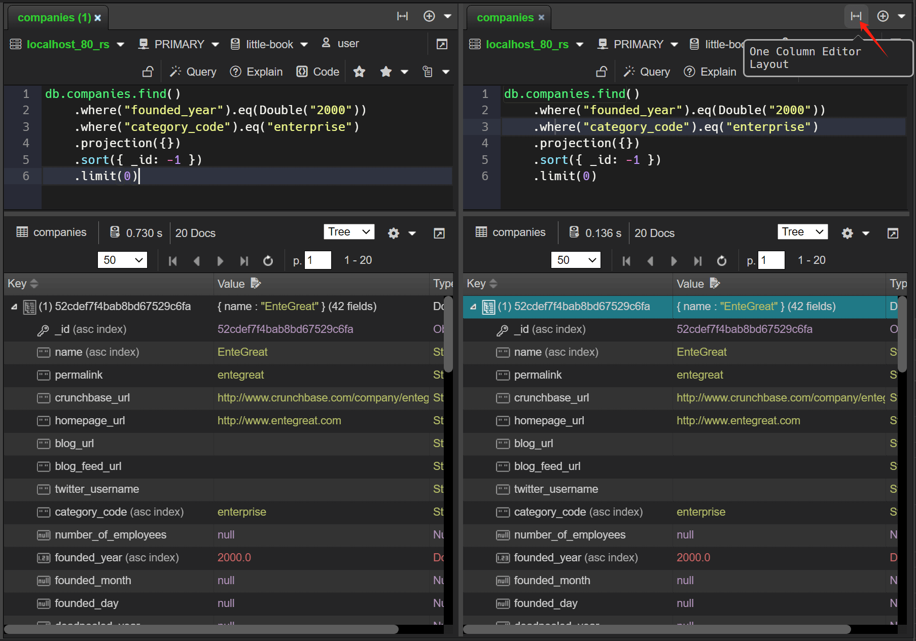 Two Columns Layout